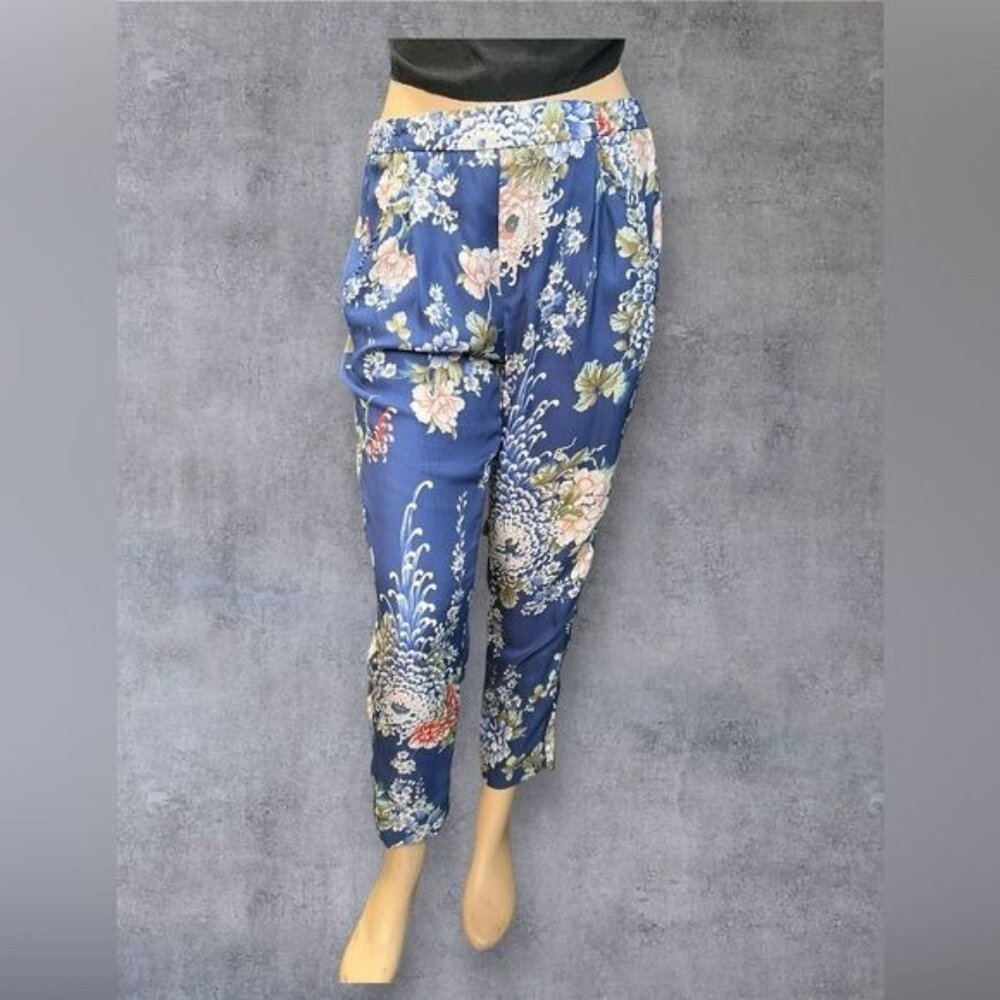 Zara Woman Floral Satin like Trousers - Size Small